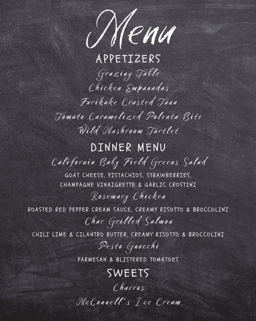 Wedding Menu